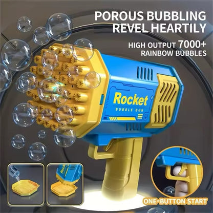 40 Hole Rocket Launcher Handheld Portable Electric Automatic Bubble Gun Party Birthday Gift Toy(without Bubble Water) Kids Toys