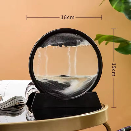 3D Hourglass Quicksand Moving Sand Art Picture Round Glass Deep Sea Sandscape Craft Flowing Painting Office Home Decor