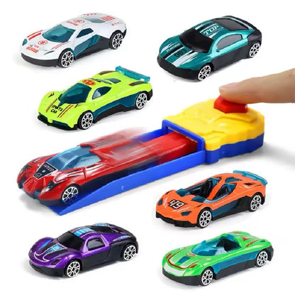 Ejection Alloy glide race car Toy Car Random car model Delicate track Children's Gift Gift Set Boy's birthday gift Kids Toys