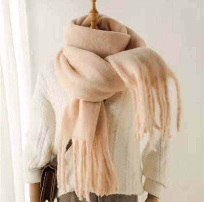 New Women Woollen Cashmere Touch Scarf for Women - Warm Fringe Pashmina Shawl Bufanda UK