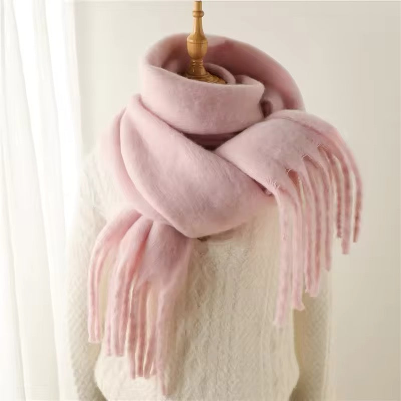 New Women Woollen Cashmere Touch Scarf for Women - Warm Fringe Pashmina Shawl Bufanda UK