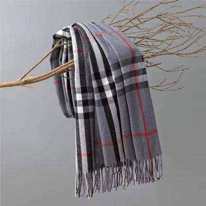 New Women Checked Pattern Cashmere Touch Scarf - Warm Fringe Pashmina Shawl Bufanda UK