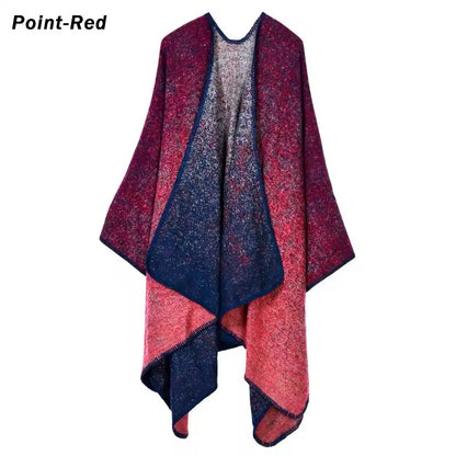 New cashmere pashmina wool scarf split thickened autumn and winter shawl Women cape UK