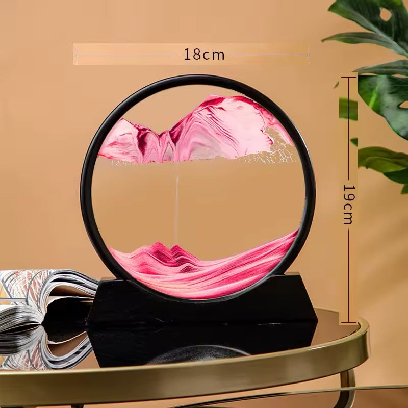 3D Hourglass Quicksand Moving Sand Art Picture Round Glass Deep Sea Sandscape Craft Flowing Painting Office Home Decor