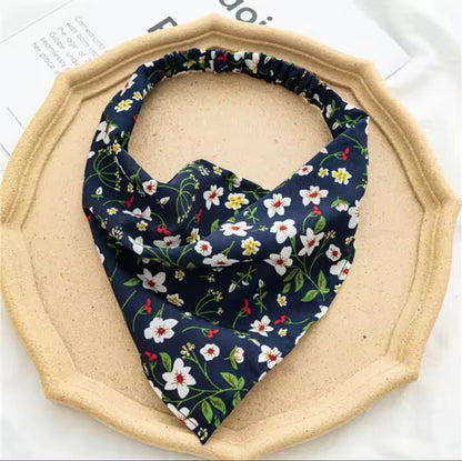 New Summer Accessory Vintage Print Flower Beach Bandana Accessory Hair Scarf Fashion Elastic Rubber Headbands for Hair Accessories UK