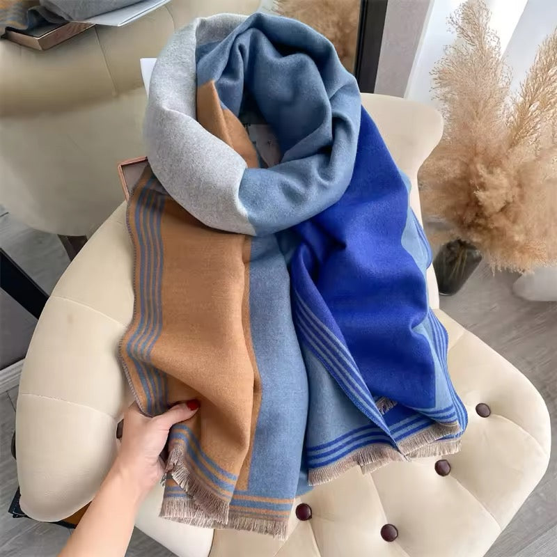 New Women Luxurious Cashmere Touch Scarf - Warm Fringe Pashmina Shawl Bufanda UK