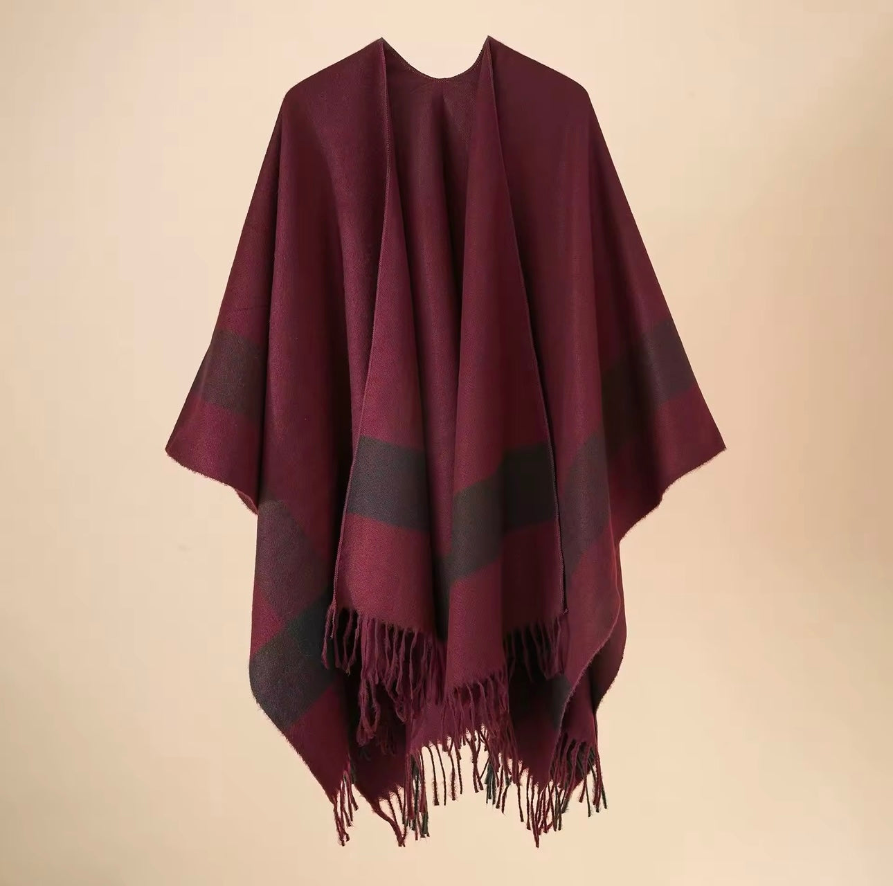 New cashmere pashmina wool scarf split thickened autumn and winter shawl Women cape UK