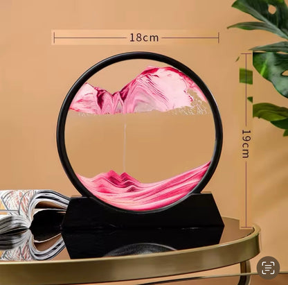 3D Hourglass Quicksand Moving Sand Art Picture Round Glass Deep Sea Sandscape Craft Flowing Painting Office Home Decor